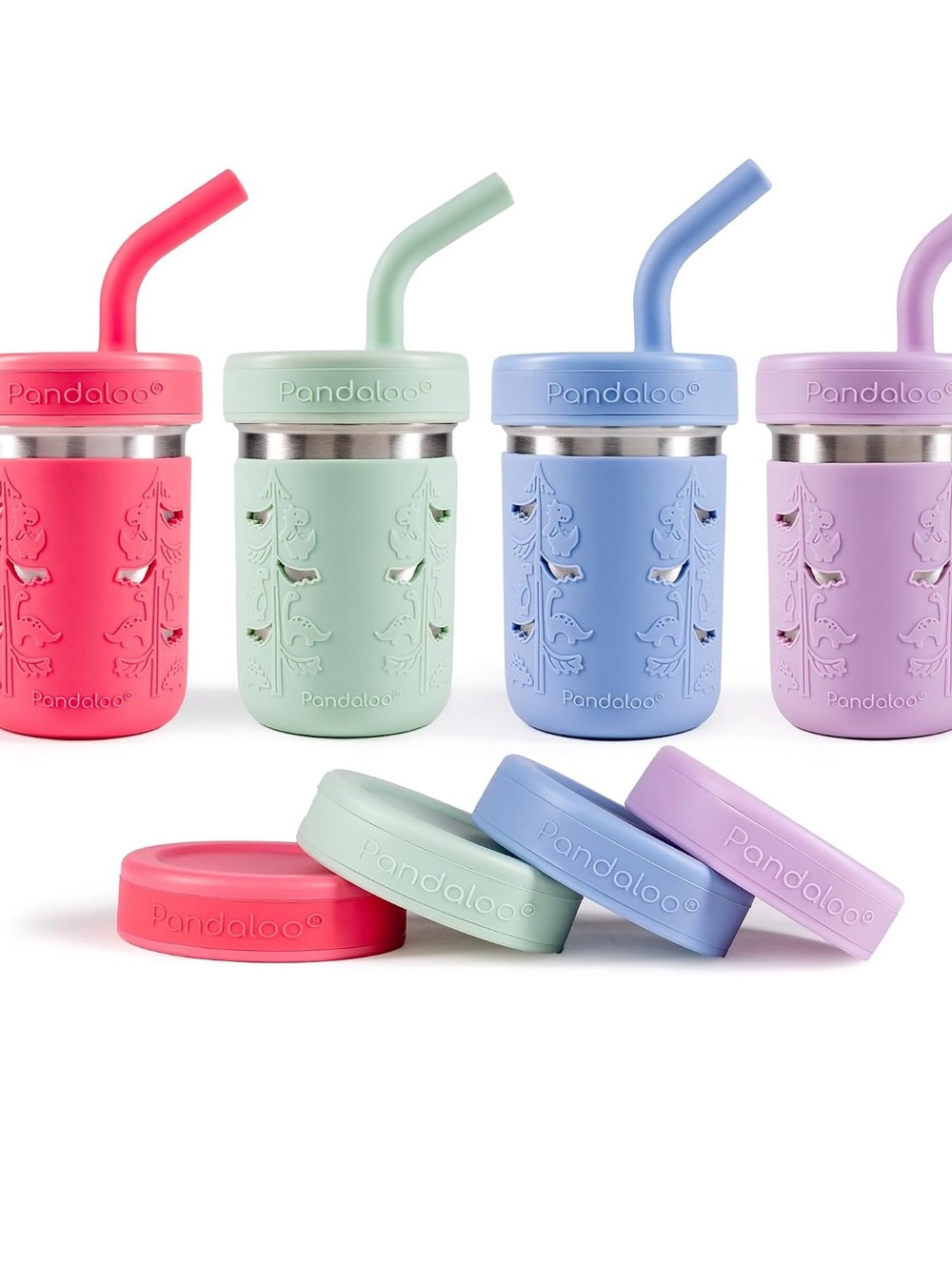 Kids Silicone Straw Cup - Pastel Assorted (Pink, Mint, Blue, Lavender)